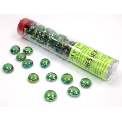 Glazen Tokens - Iridized Crystal Green
