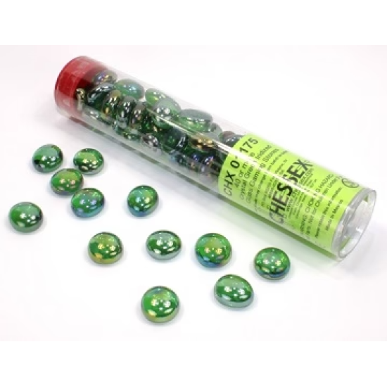 Glazen Tokens: Iridized Crystal Green