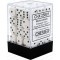 D6 (36 pcs - 12 mm) - Opaque White/Black
