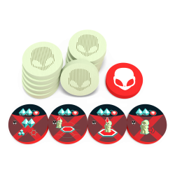 On Mars: Alien Invasion Wooden Alien Tokens