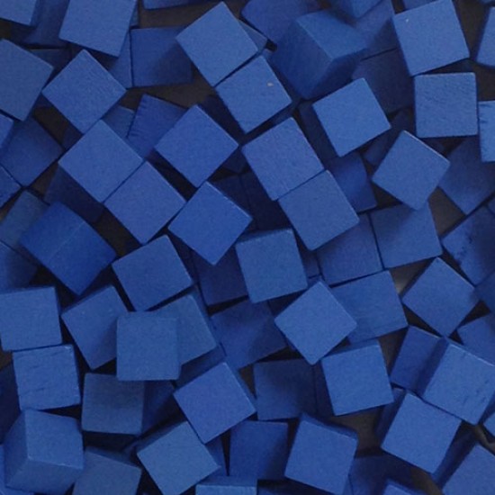 Houten Blokjes 8 mm - Blauw (10 stuks)