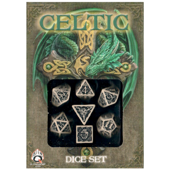 Celtic Dice - Polydice Set Beige/Zwart
