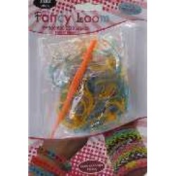 Fancy Loom Blister - Blue/Orange Bands (Glitter)