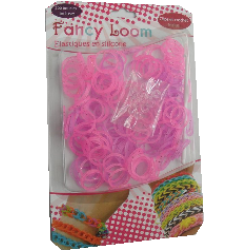 Fancy Loom Blister - Pink/Violet Bands (Glitter)