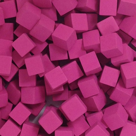 Houten Blokjes 8 mm - Roze (10 stuks)