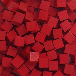 Houten Blokjes 8 mm - Rood (10 stuks)